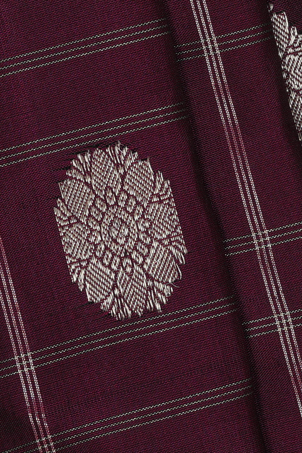 Image of Gadwal Silk Wine Purple Saree