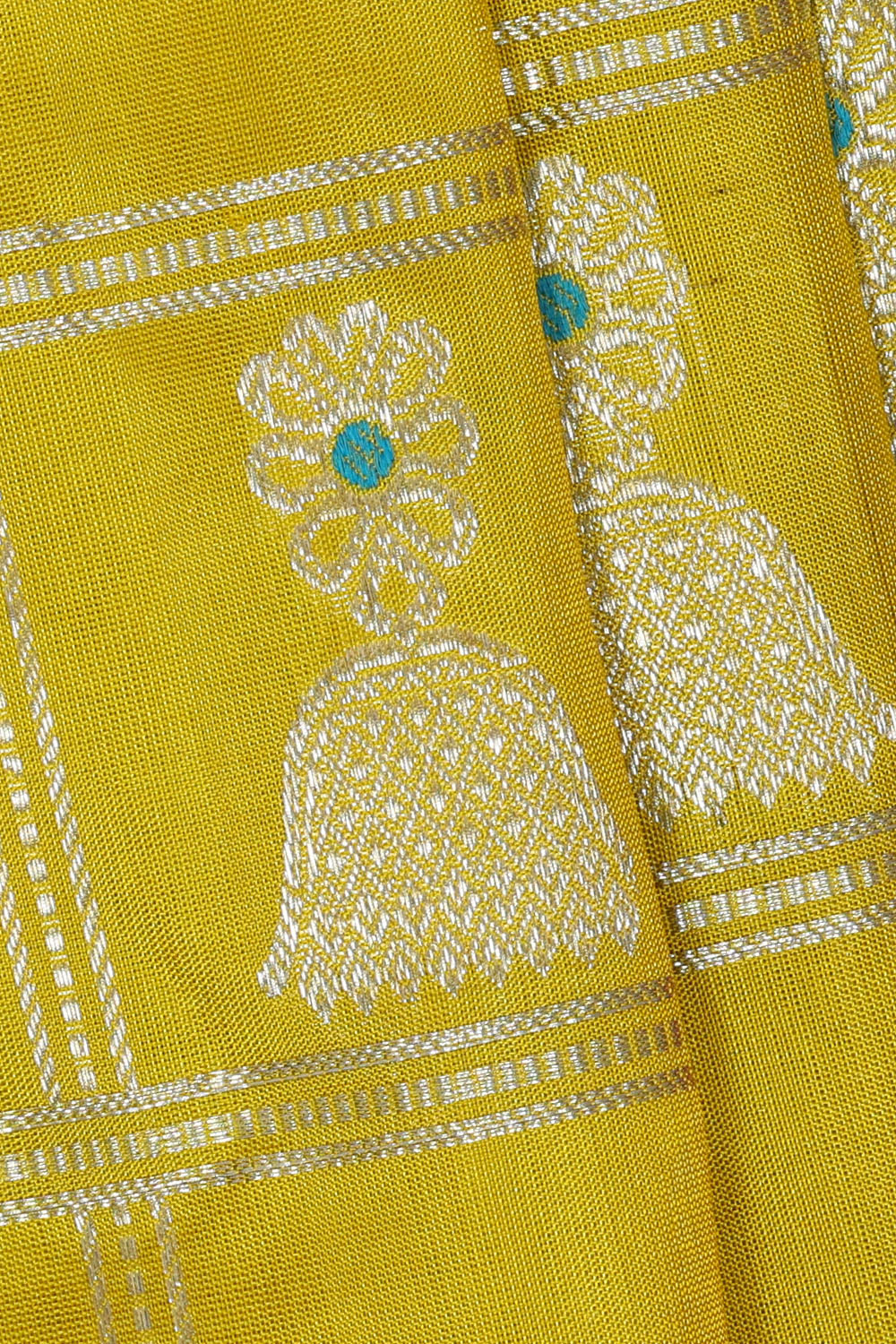 Image of Yellow Venkatagiri Silk Saree