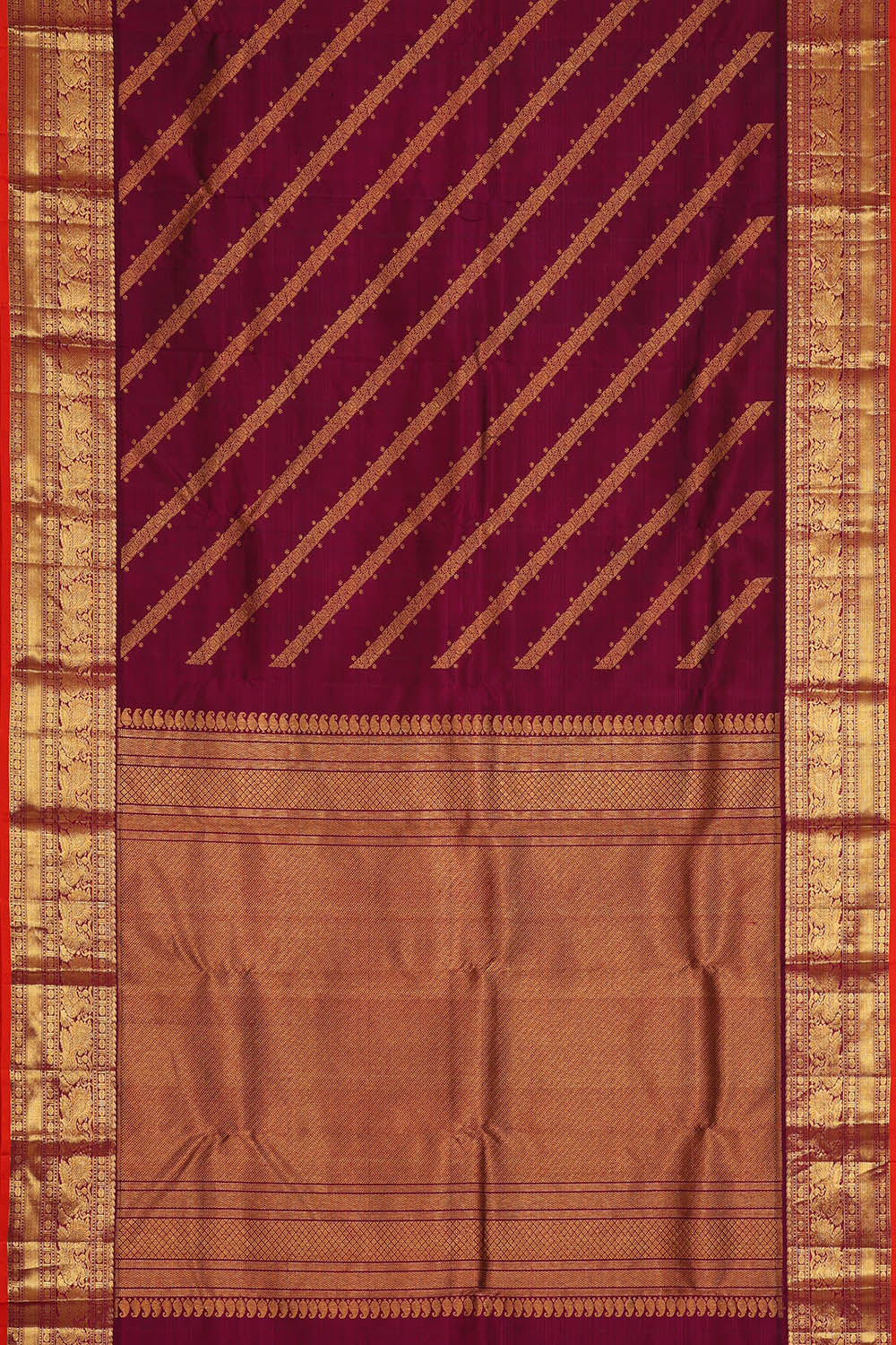 Image of Maroon Venkatagiri Silk Saree