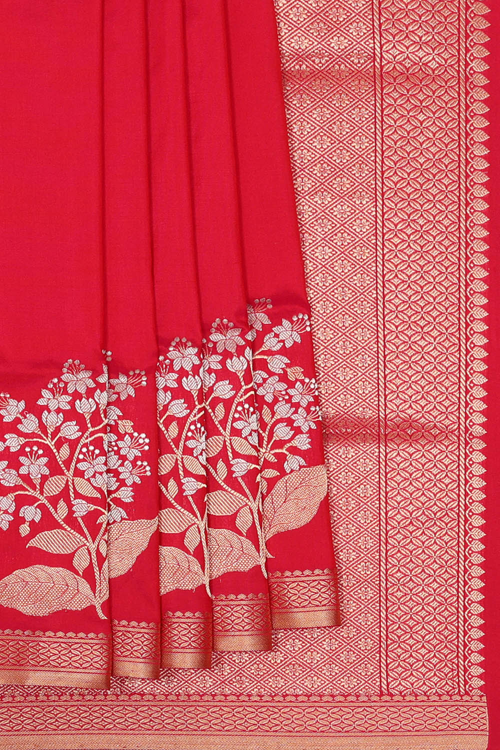 Image of Red Silk Cotton Saree