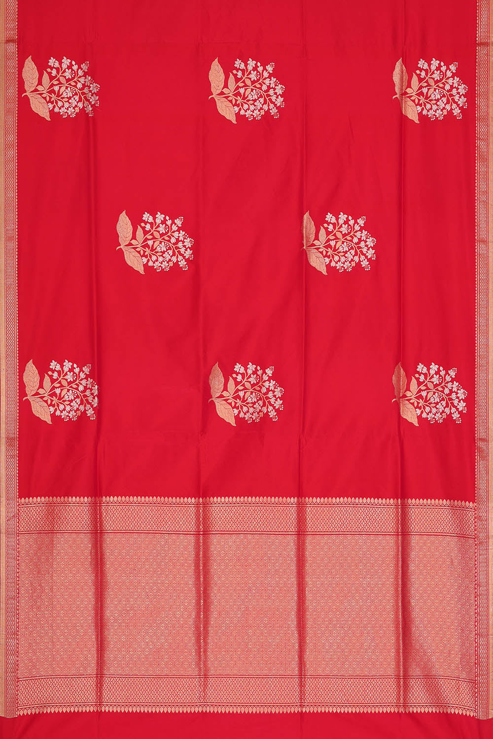 Image of Red Silk Cotton Saree