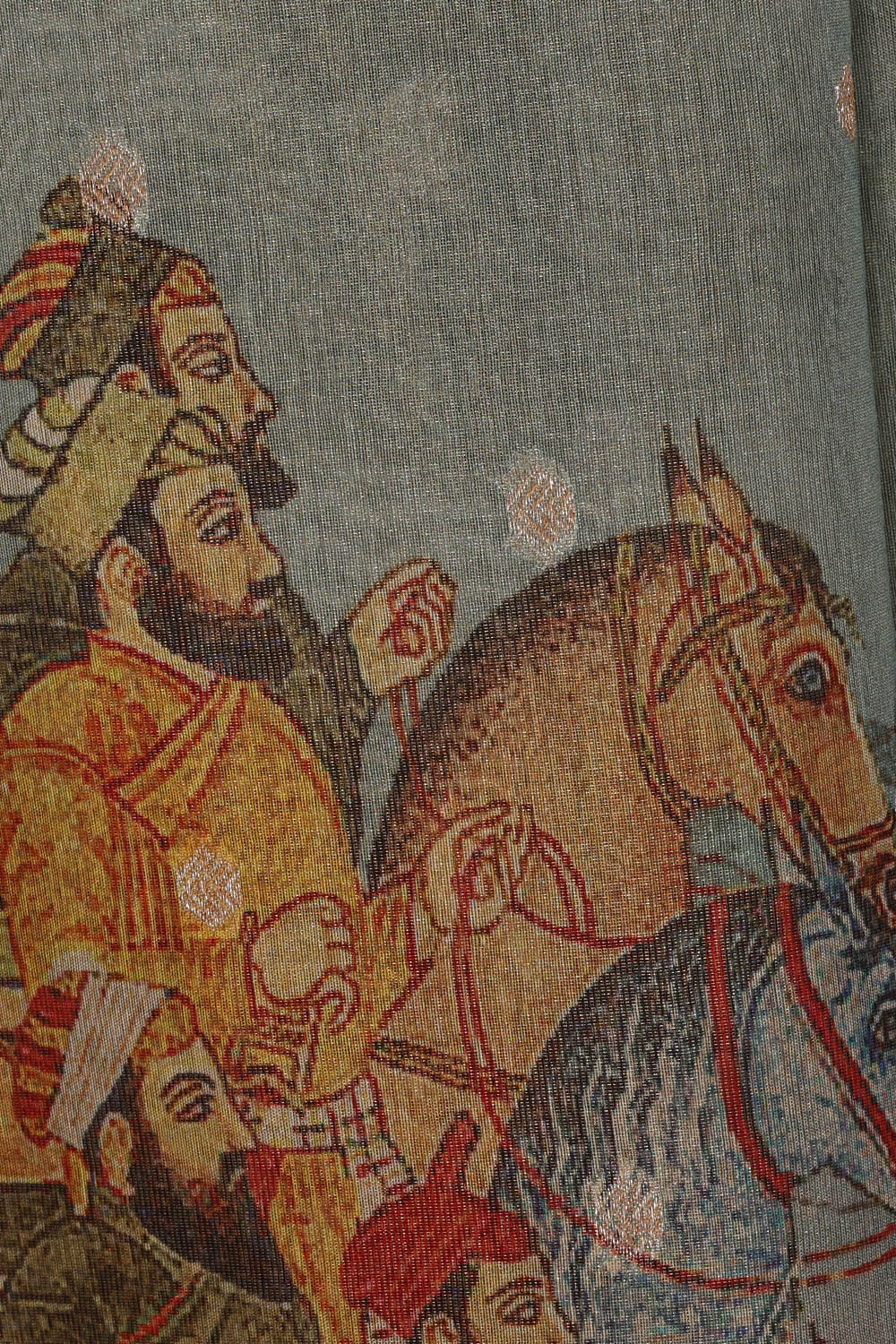 Image of Banarasi Tissue Silk Sage Blue Saree