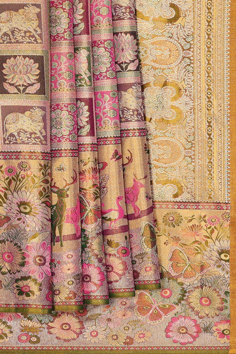 Image of Kanchipattu Tissue Multi-Colour Saree