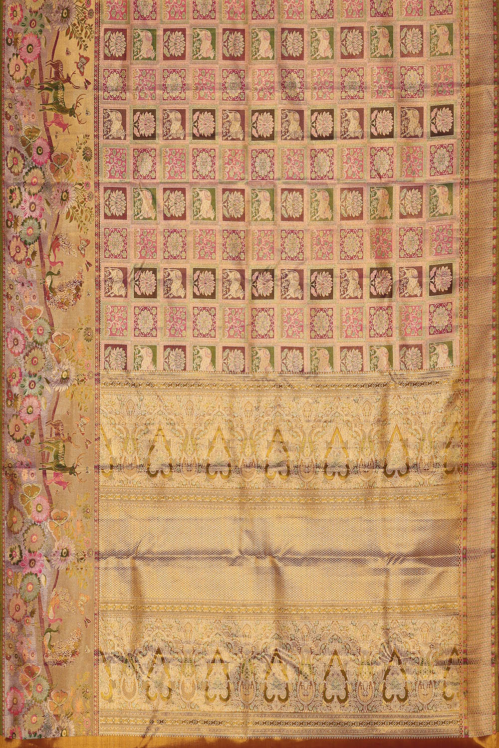 Image of Kanchipattu Tissue Multi-Colour Saree