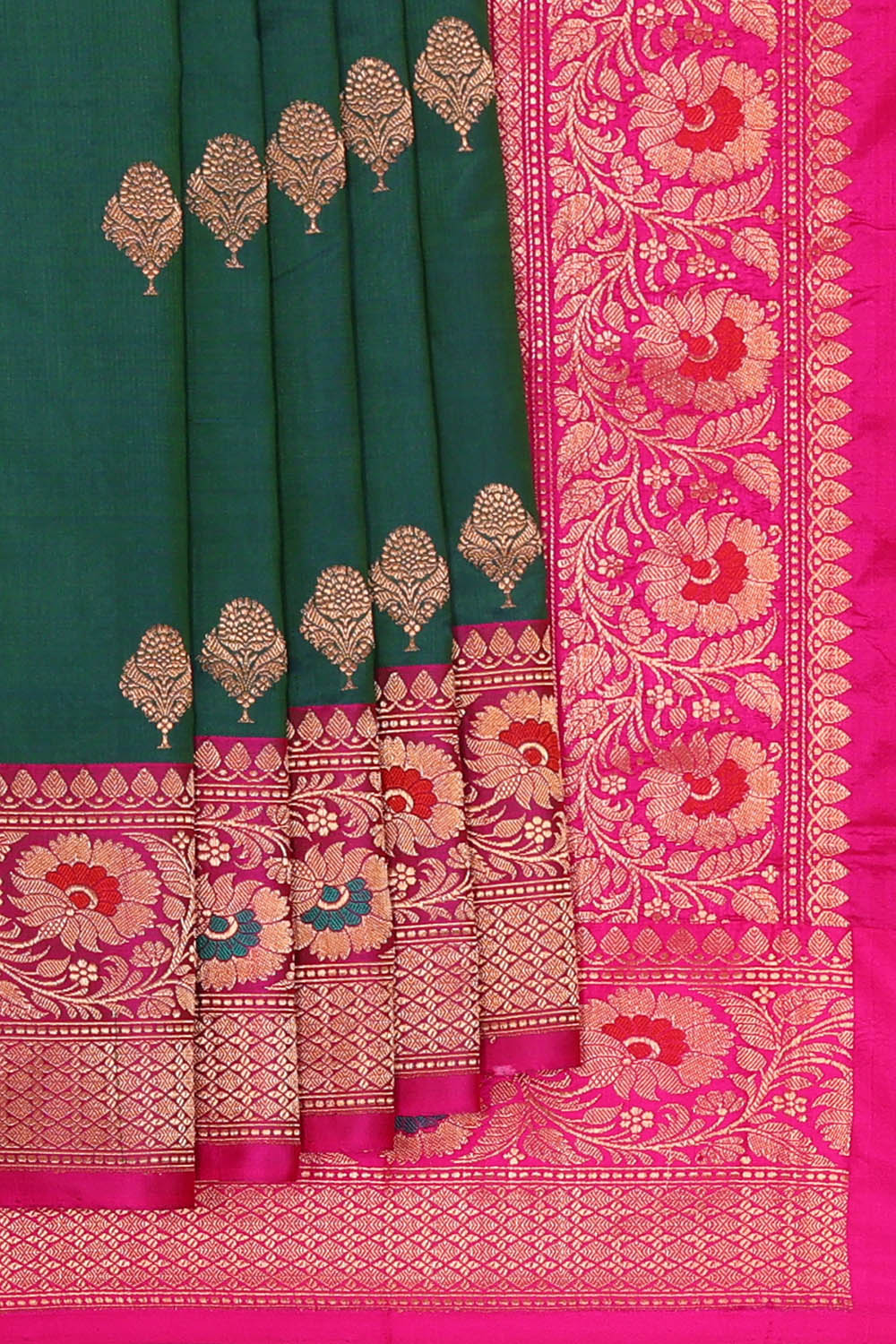 Image of Banarasi Silk Green Saree