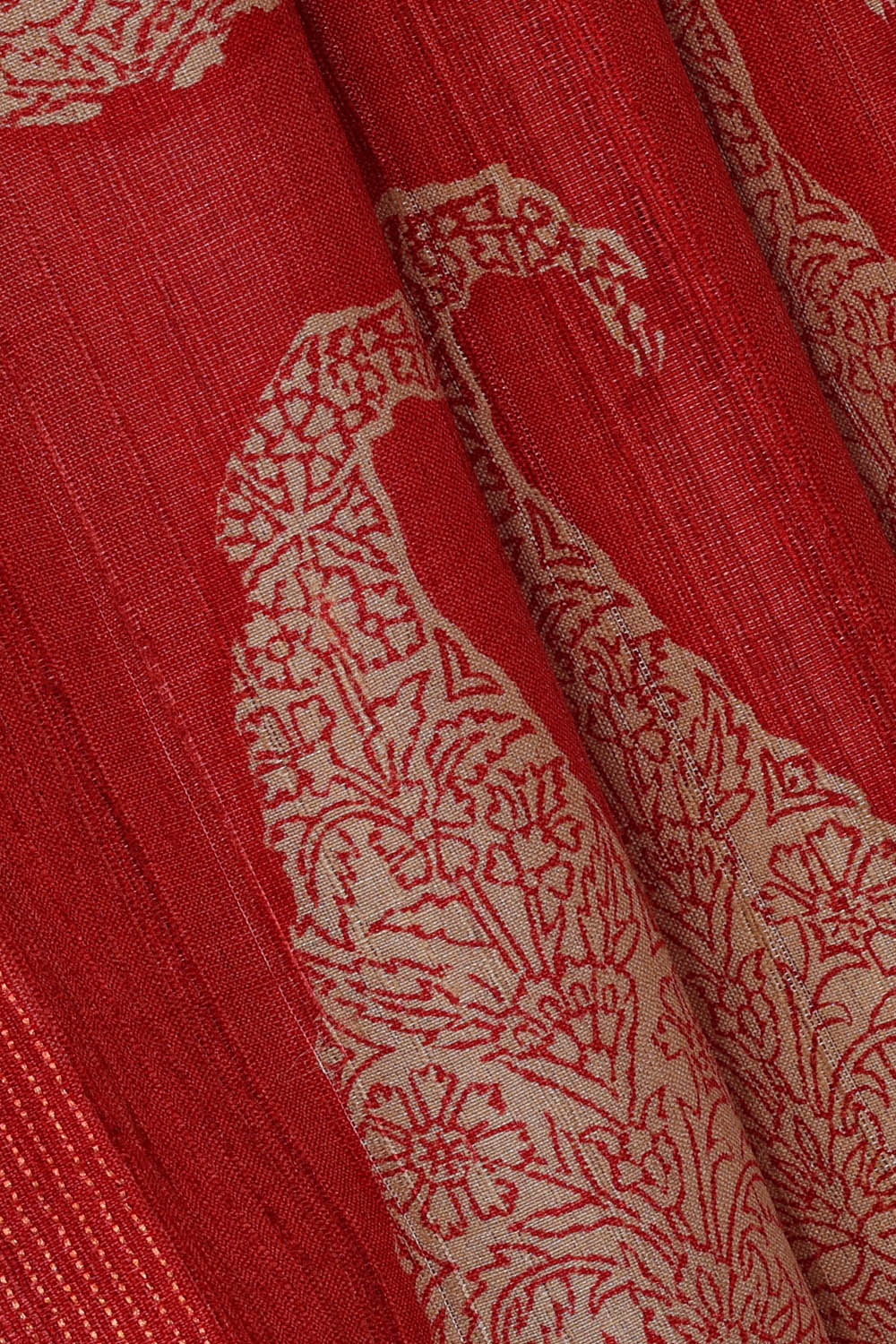 Image of Tussar Red Saree