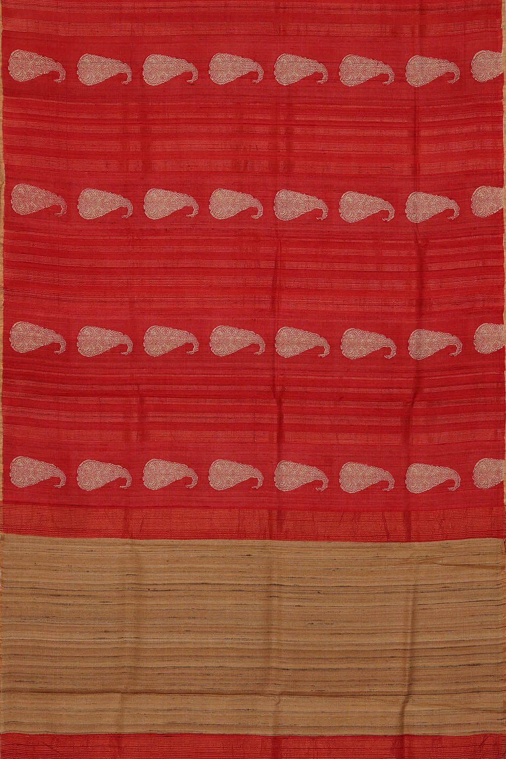 Image of Tussar Red Saree