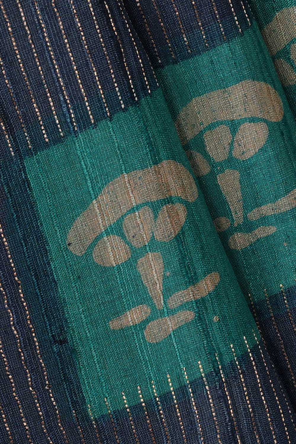 Image of Tussar Printed Blue Saree