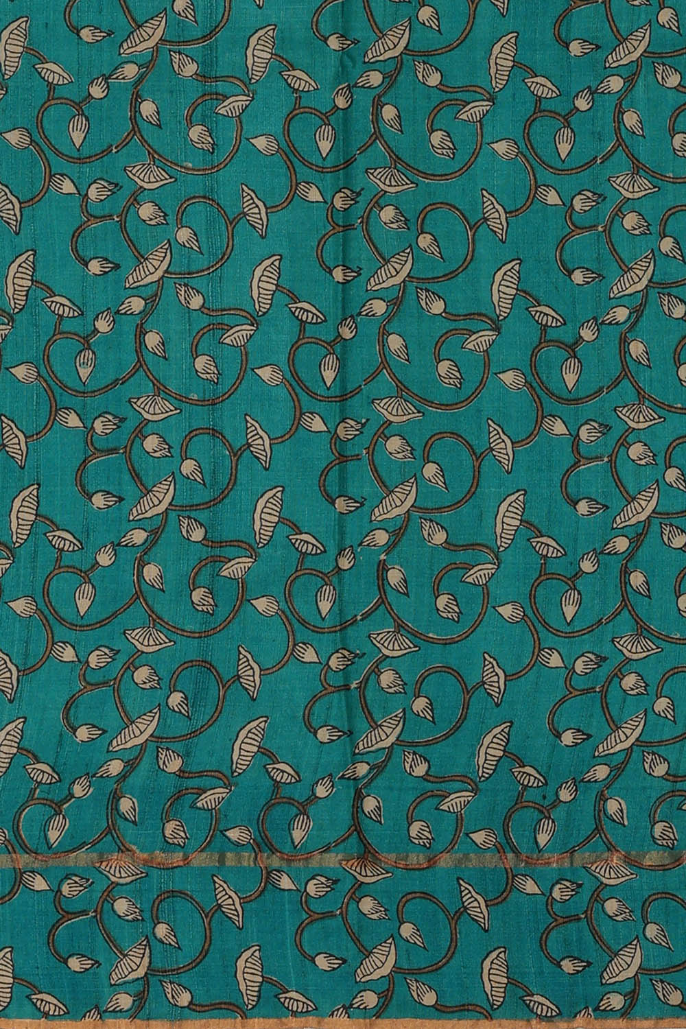 Image of Tussar Teal Blue Saree