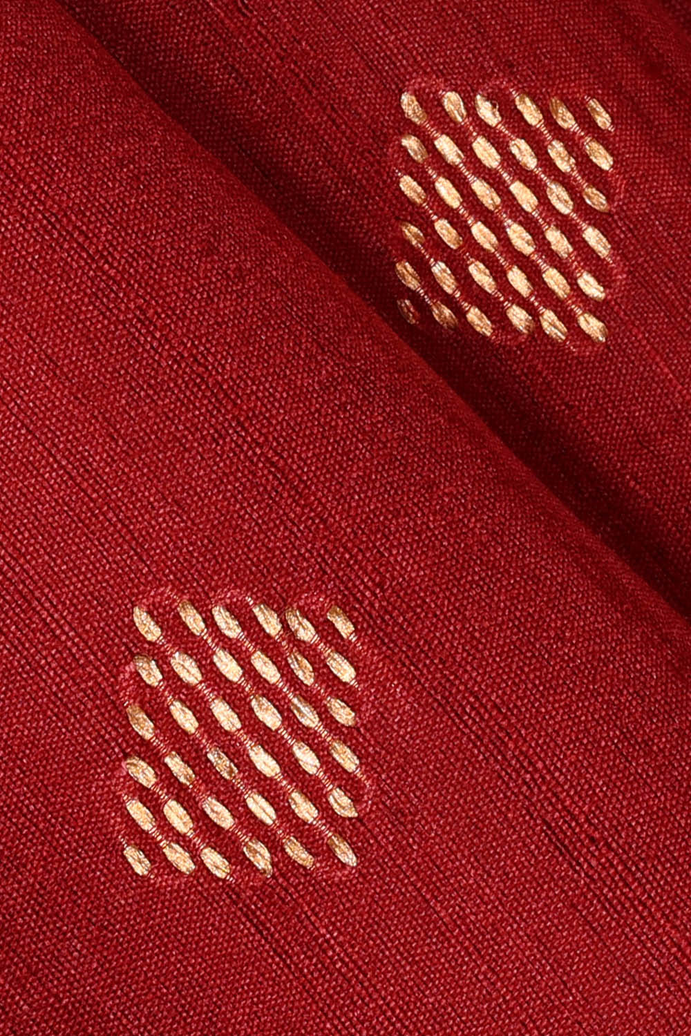 Image of Tussar Embroidered Red Saree