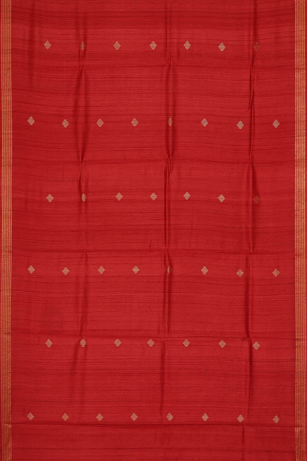 Image of Tussar Embroidered Red Saree