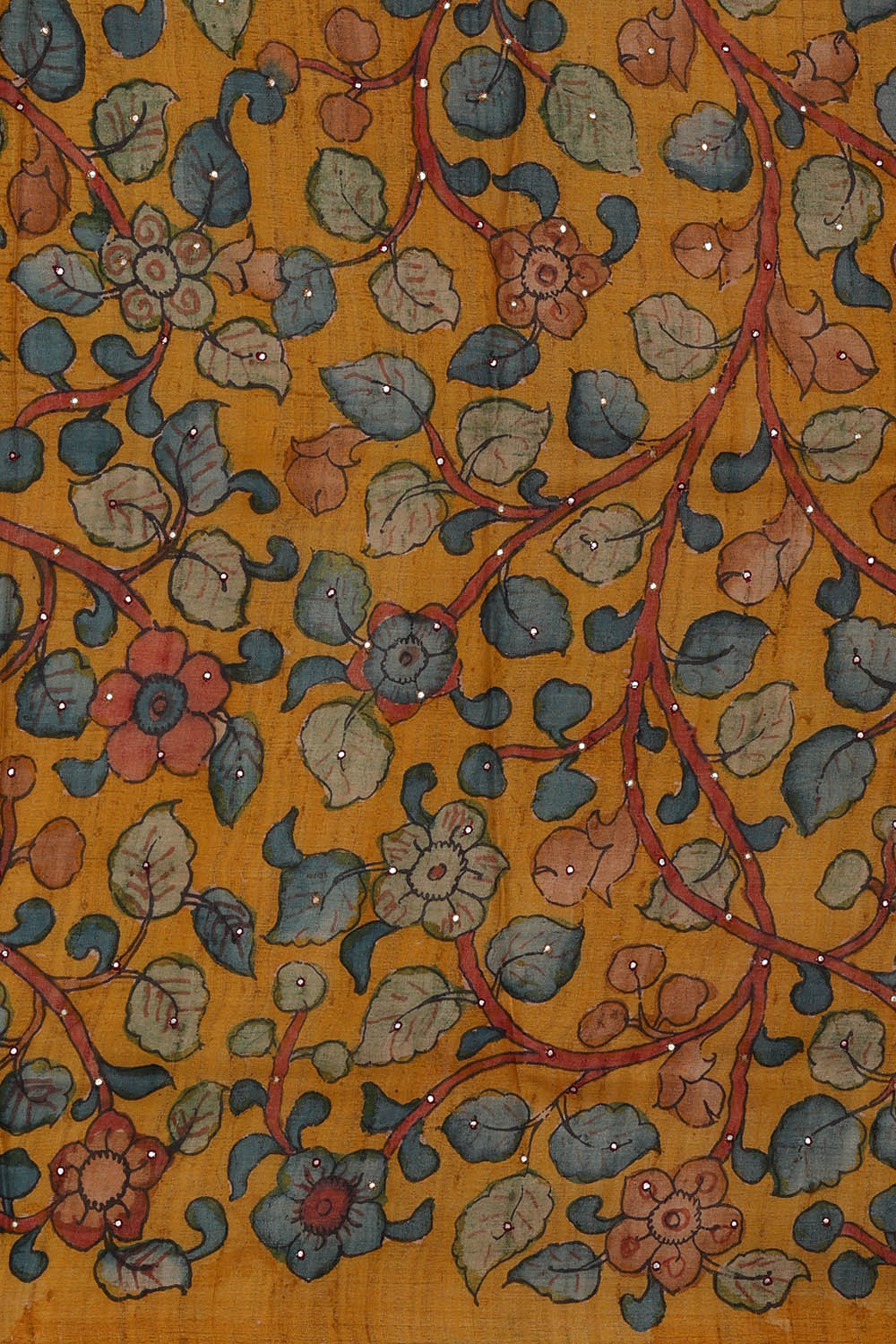 Image of Tussar Embroidered Red Saree