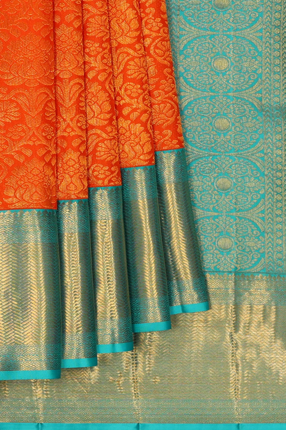 Image of Kanchipattu Silk Orange Saree