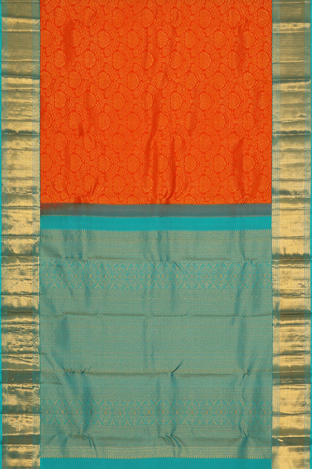 Image of Kanchipattu Silk Orange Saree