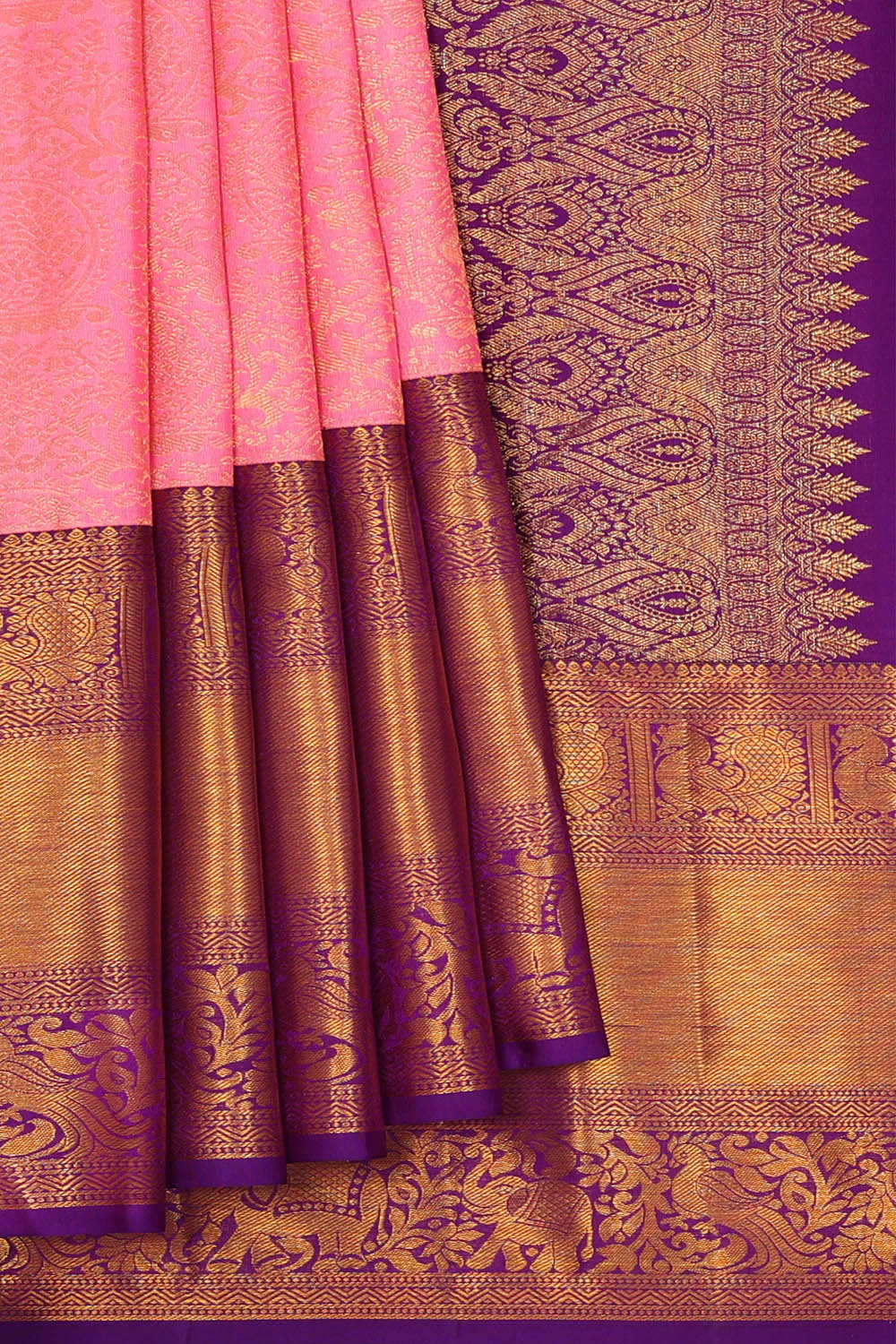 Image of Kanchipattu Silk Pink Saree