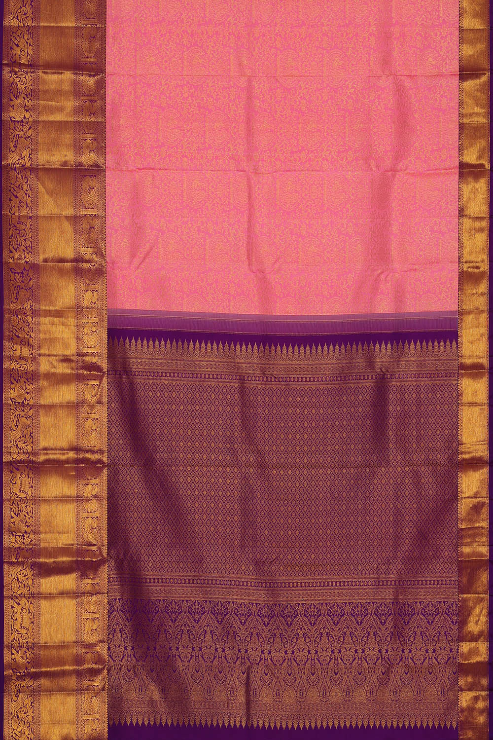Image of Kanchipattu Silk Pink Saree