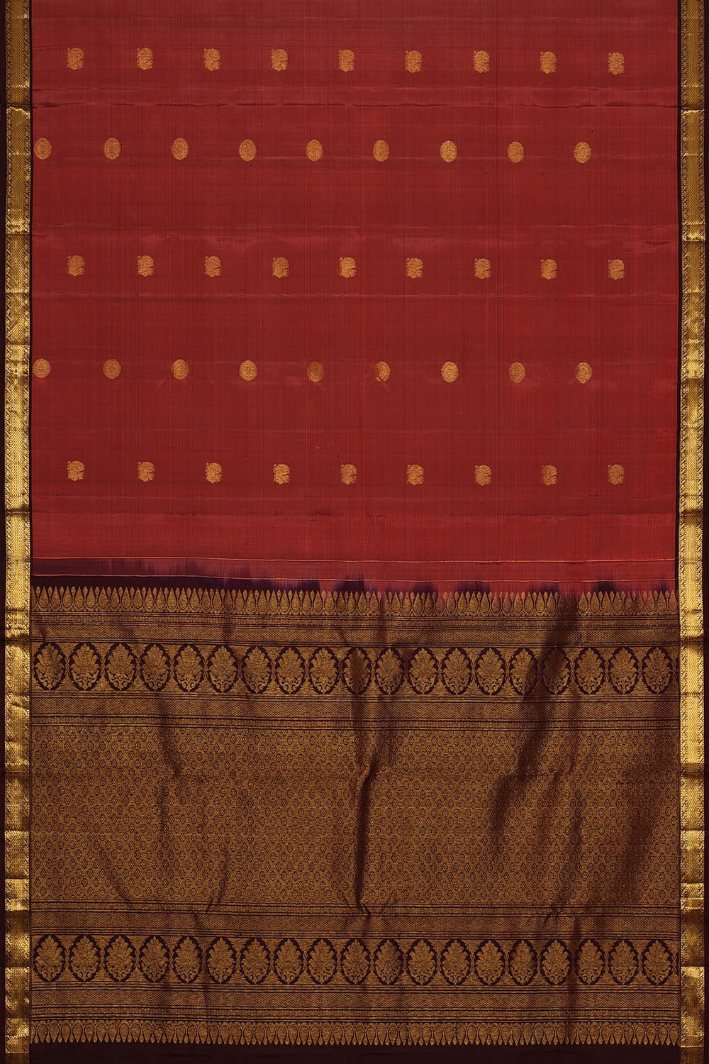 Image of Kanchipattu Silk Copper Red Saree