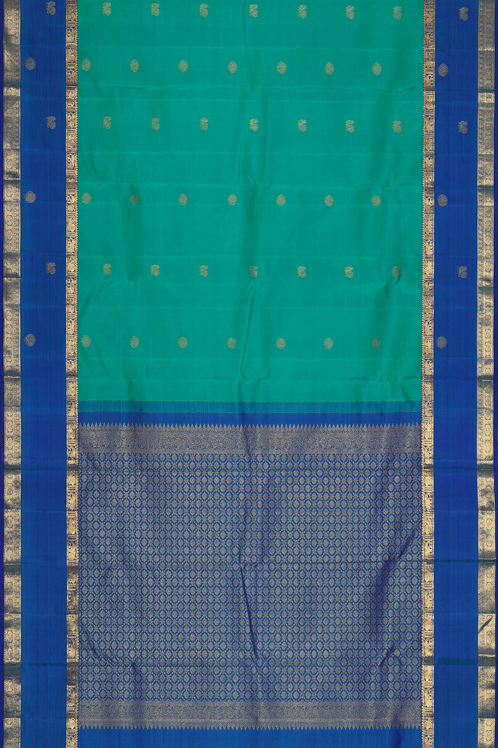 Image of Kanchipattu Silk Turquoise Blue Saree