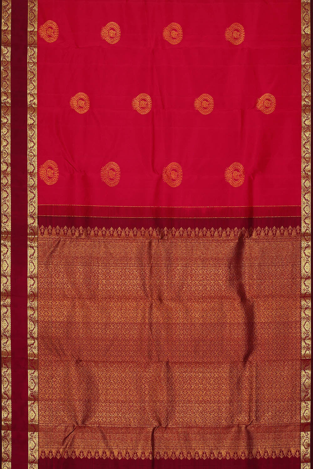 Image of Kanchipattu Silk Dark Pink Saree