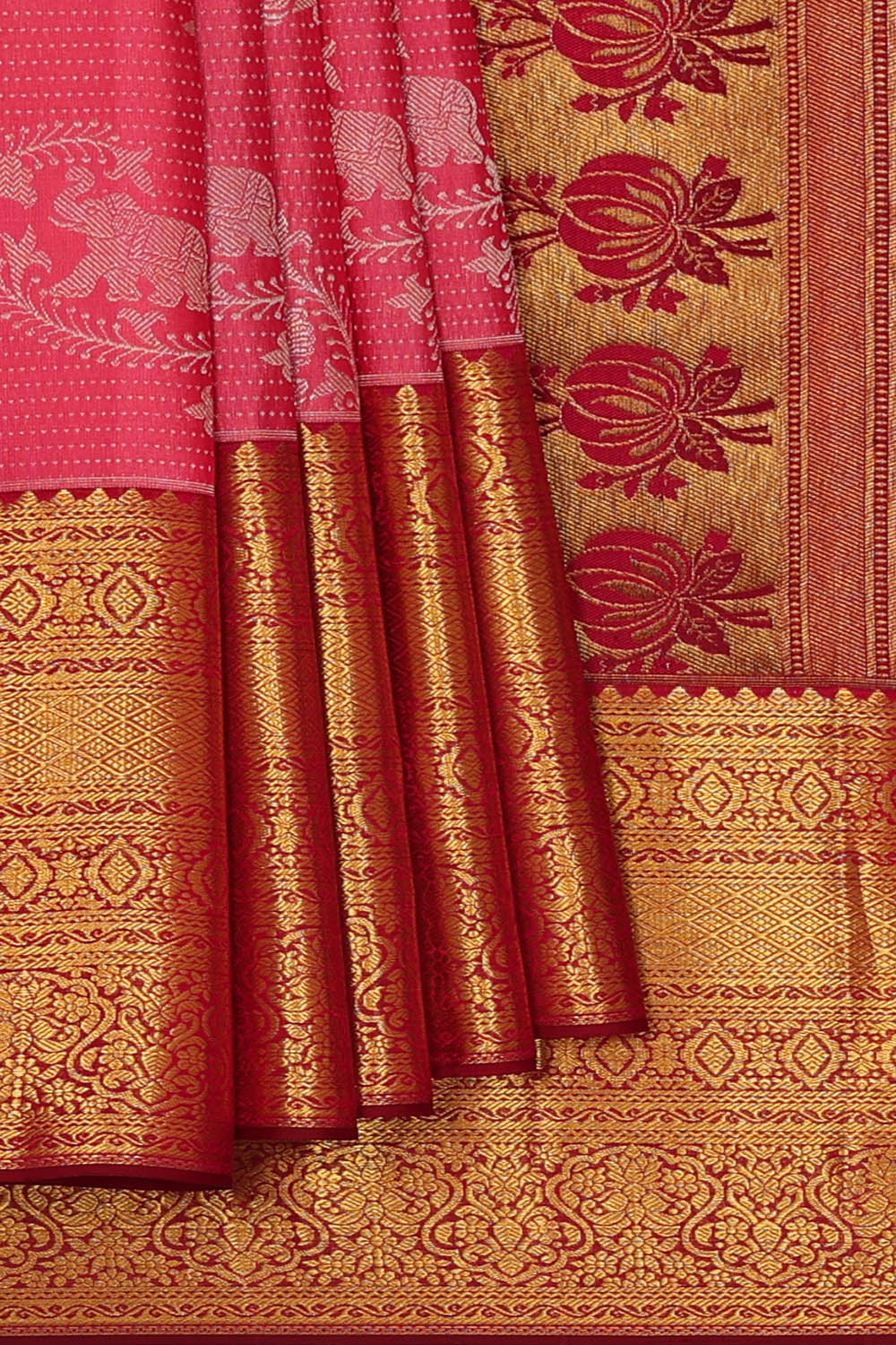 Image of Kanchipattu Silk Pink Saree