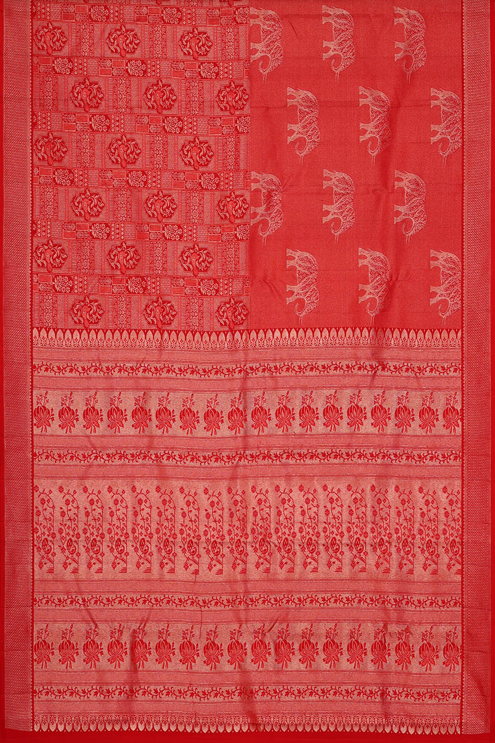 Image of Kanchipattu Silk Red Saree