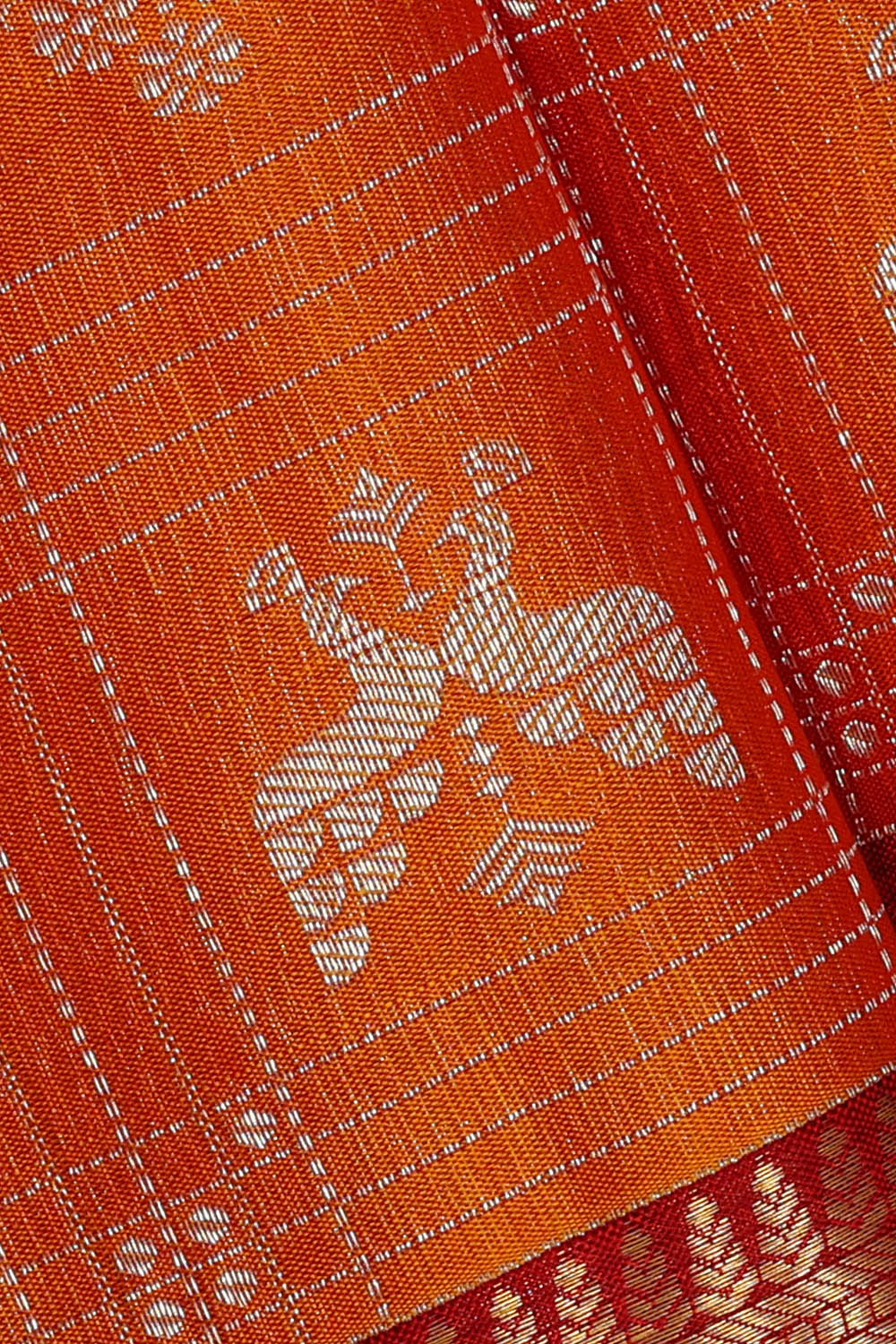 Image of Kanchipattu Silk Orange Saree