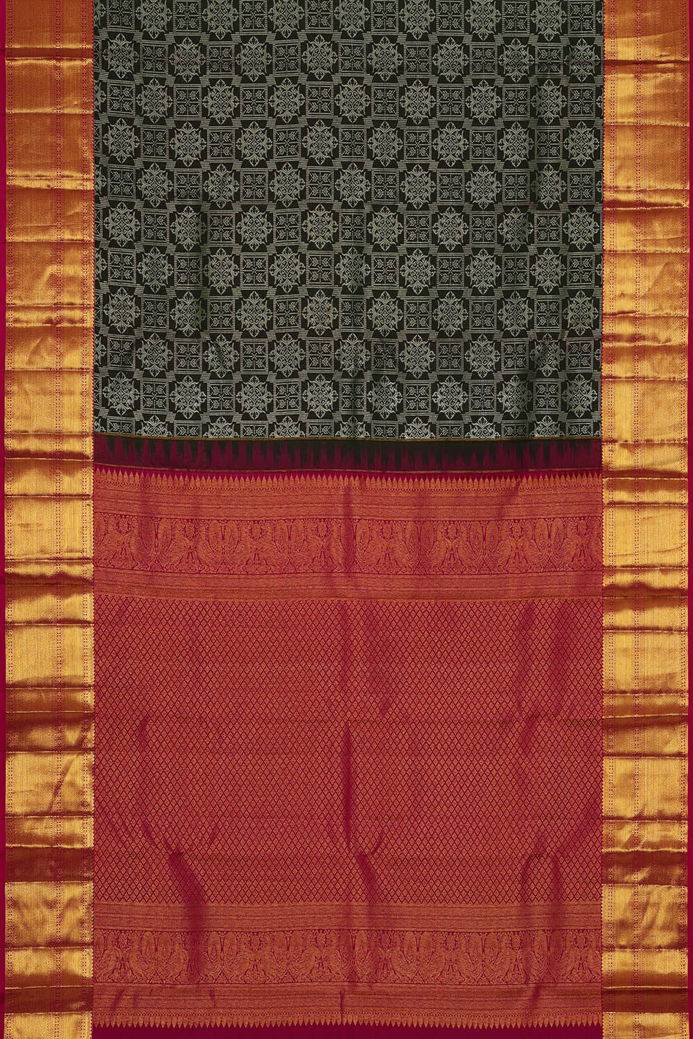 Image of Kanchipattu Silk Dark Green Saree