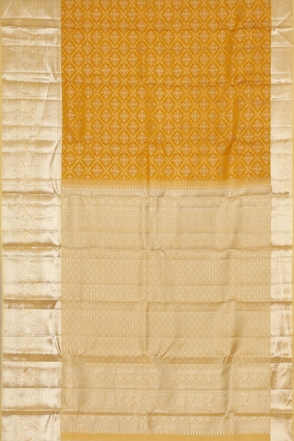 Image of Kanchipattu Silk Yellow Saree