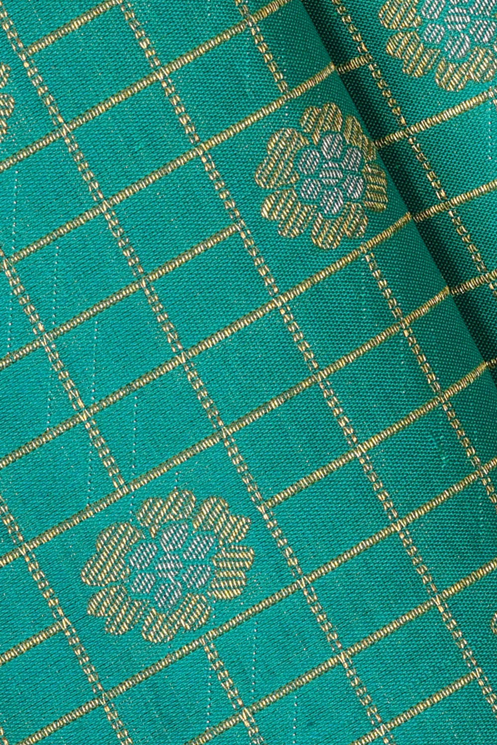 Image of Kanchipattu Silk Turquoise Blue Saree