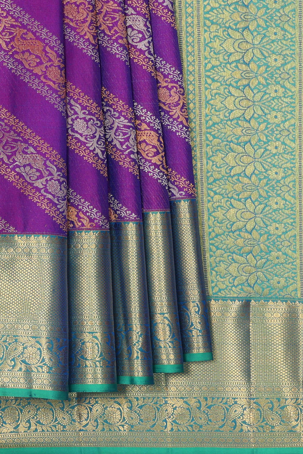 Image of Kanchipattu Silk Violet Saree