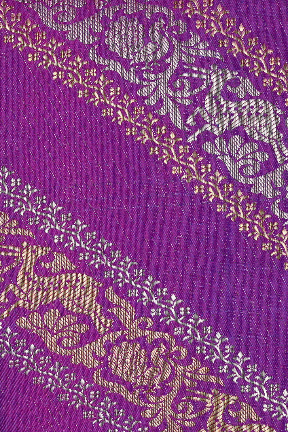 Image of Kanchipattu Silk Violet Saree