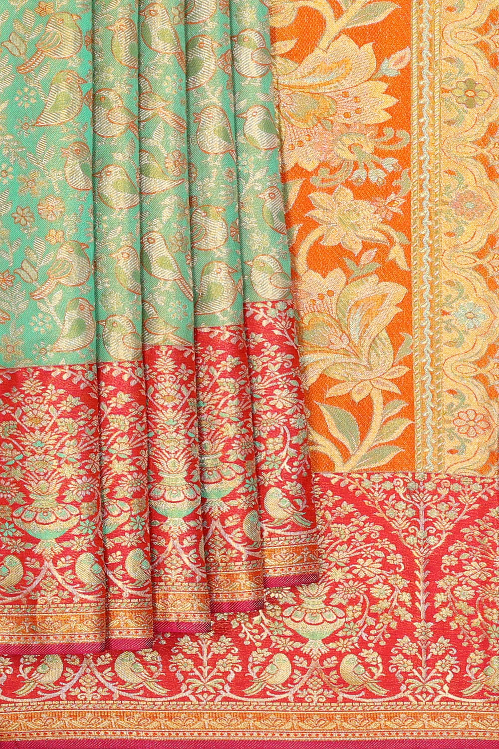 Image of Kanchipattu Silk Sea Green Saree