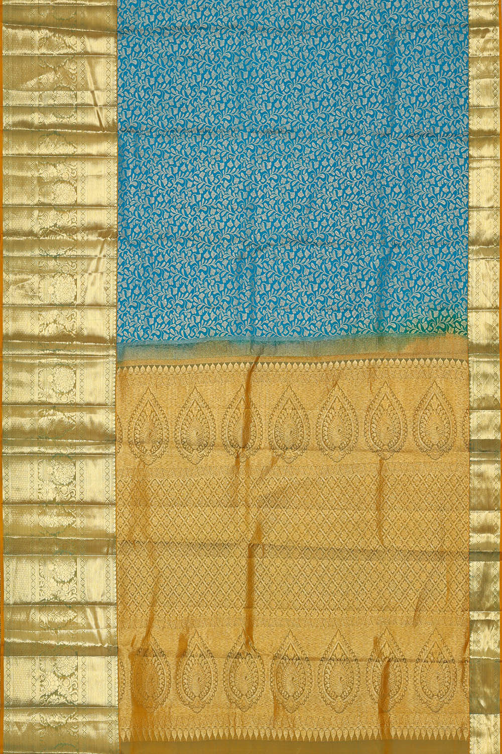 Image of Kanchipattu Silk Blue Saree