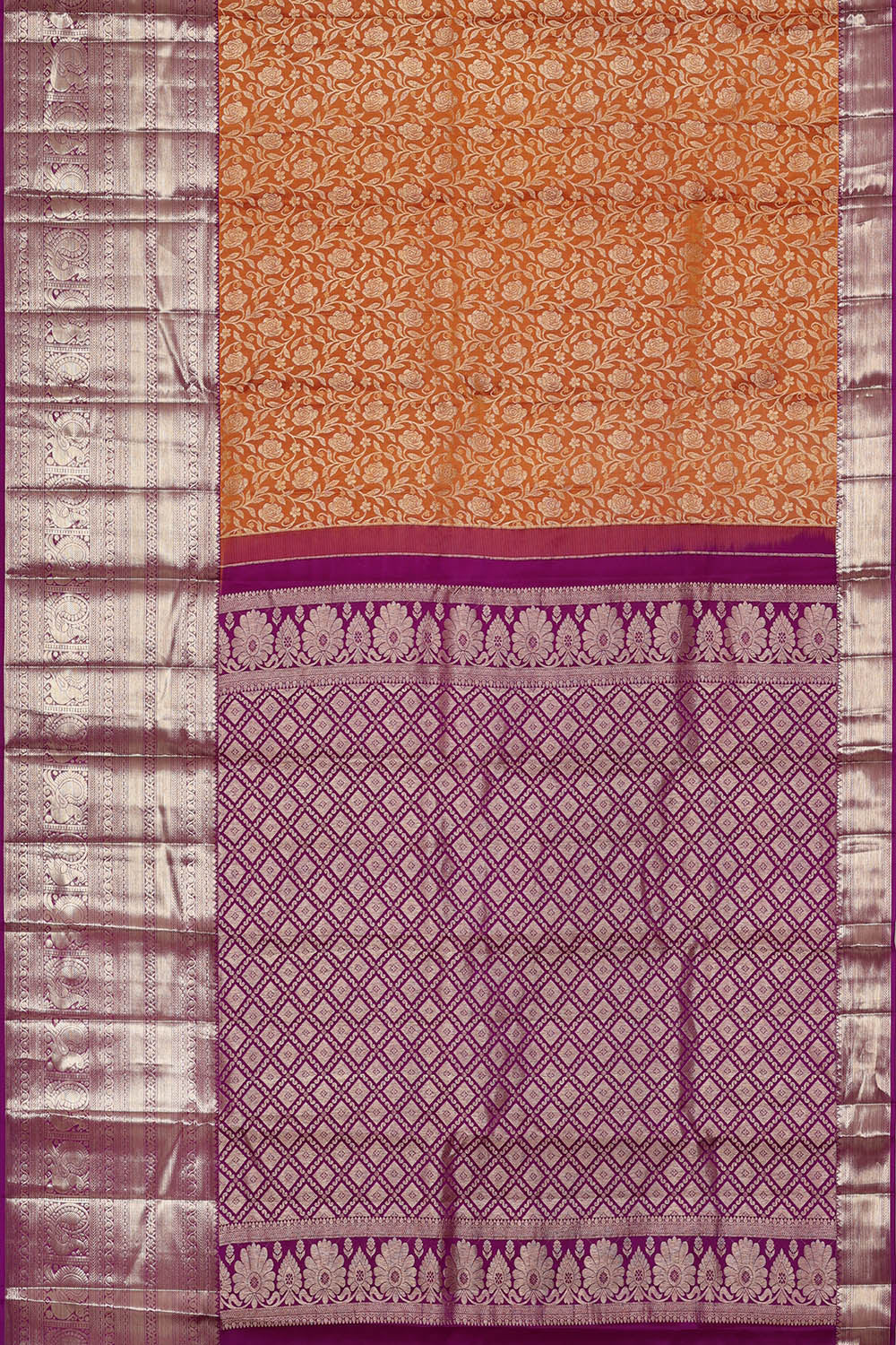 Image of Kanchipattu Silk Orange Saree