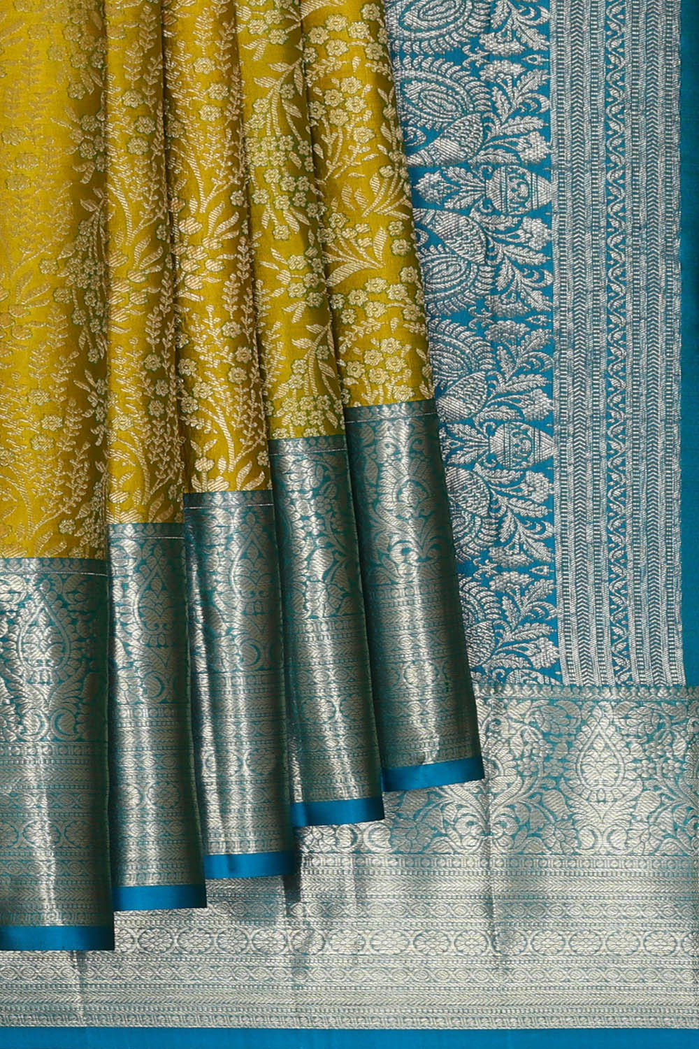 Image of Kanchipattu Silk Yellow Saree