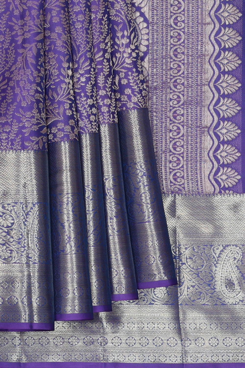 Image of Kanchipattu Silk Violet Saree