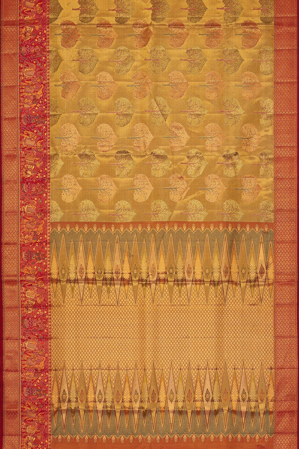 Image of Kanchipattu Tissue Silk Golden Saree