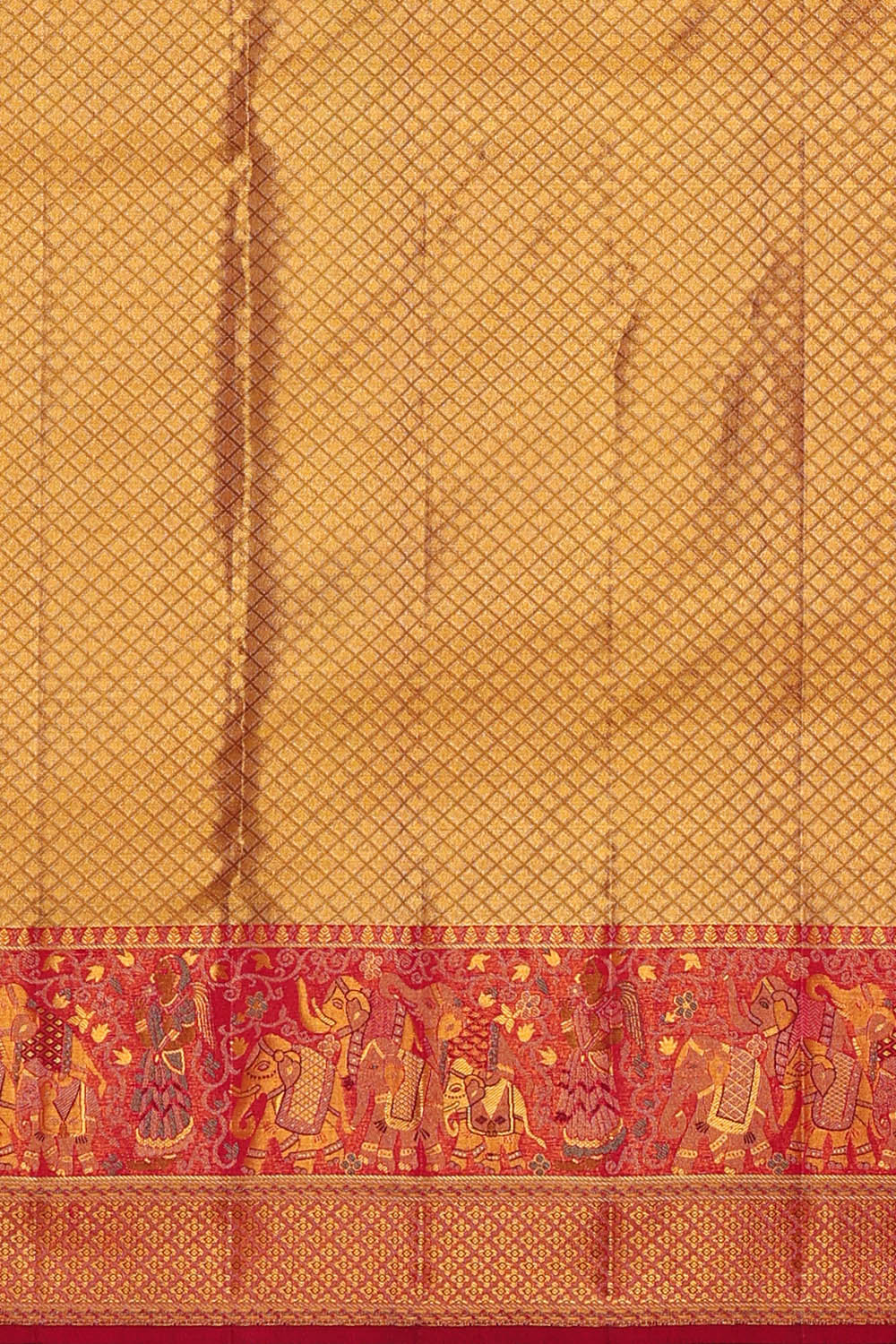 Image of Kanchipattu Tissue Silk Golden Saree