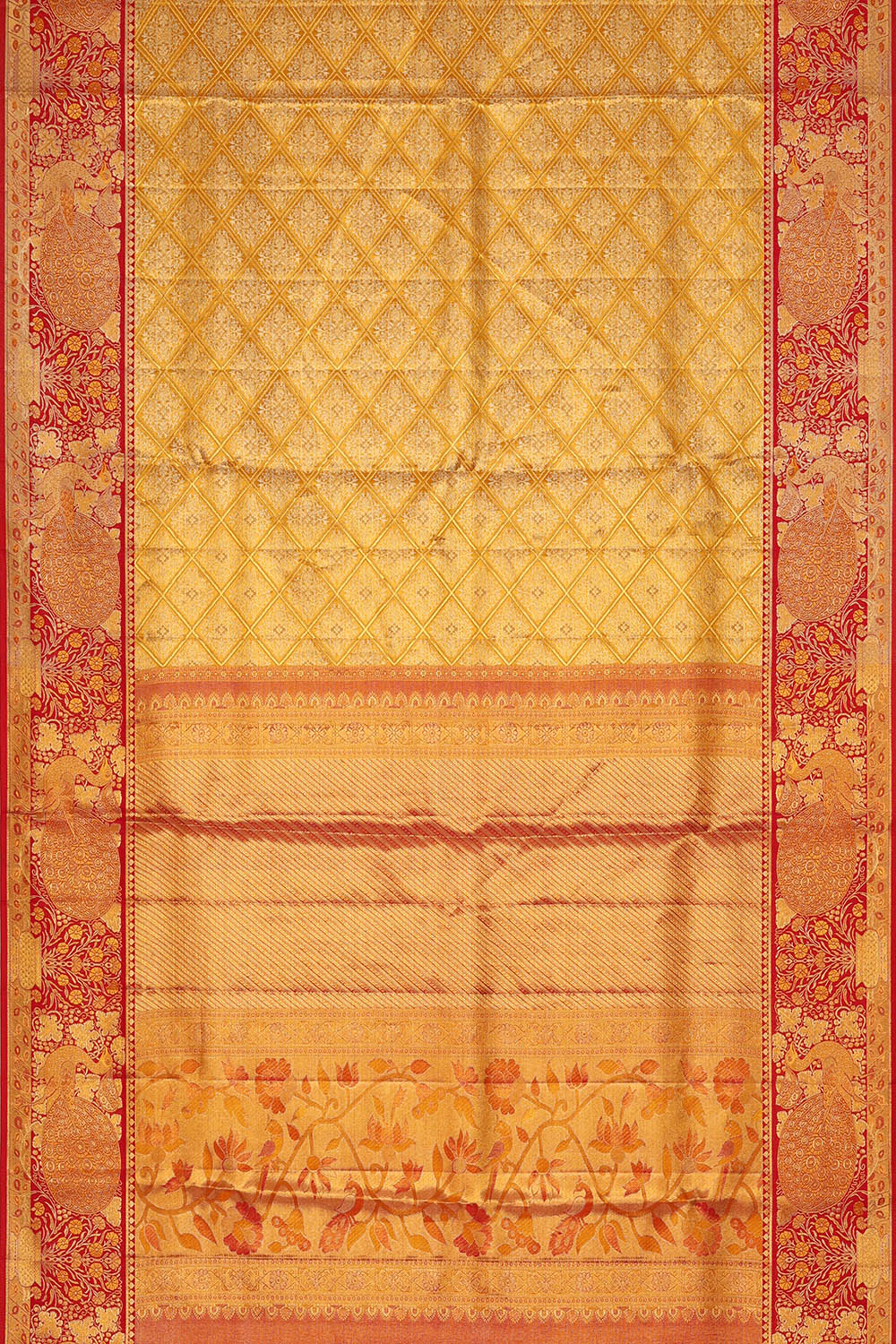 Image of Kanchipattu Tissue Silk Golden Saree
