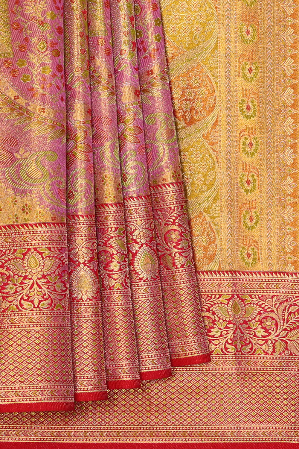 Image of Kanchipattu Tissue Silk Red Saree