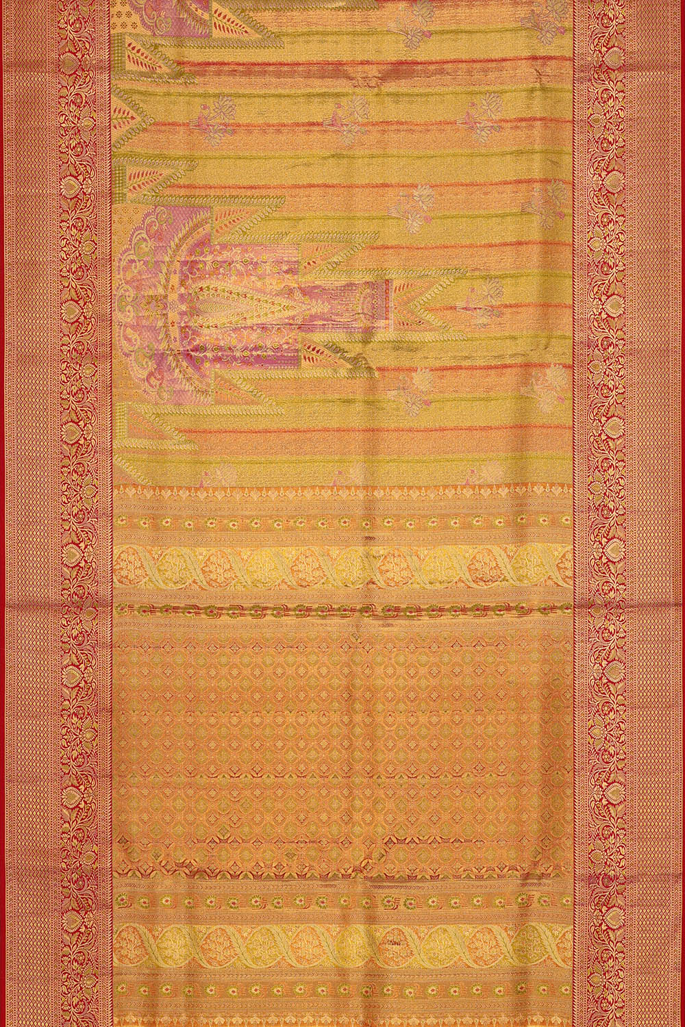 Image of Kanchipattu Tissue Silk Red Saree