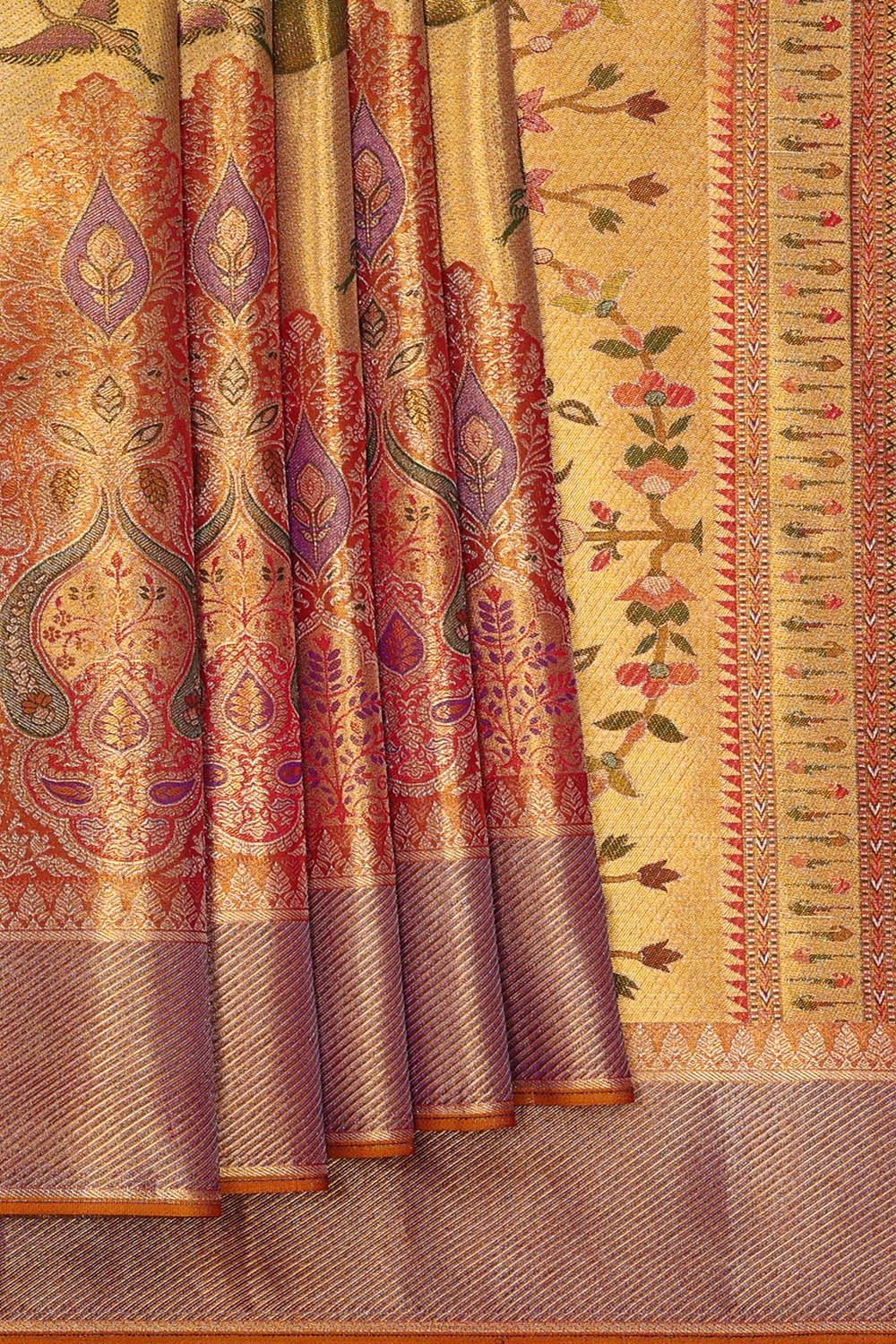 Image of Kanchipattu Tissue Silk Multi-Colour Saree