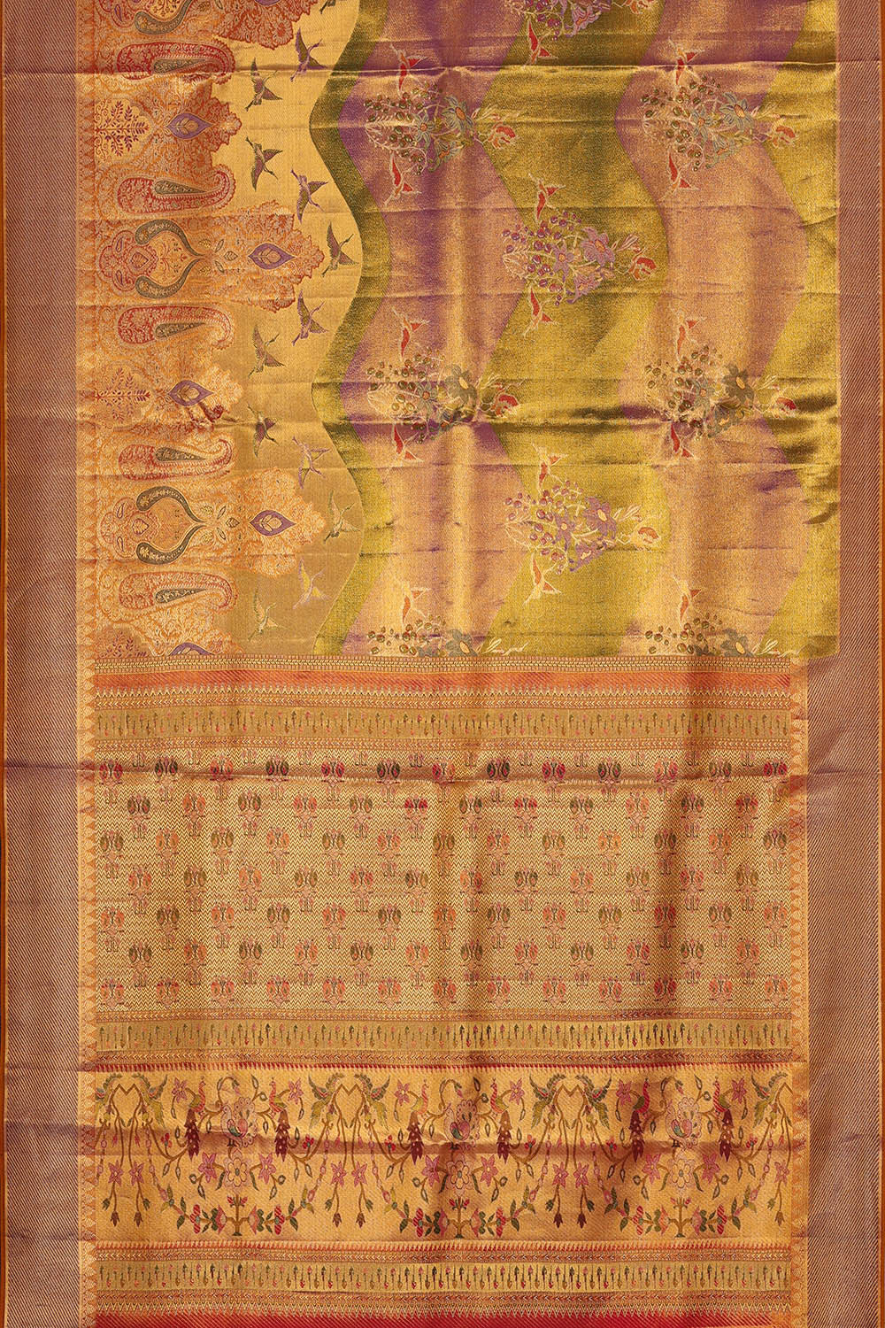 Image of Kanchipattu Tissue Silk Multi-Colour Saree