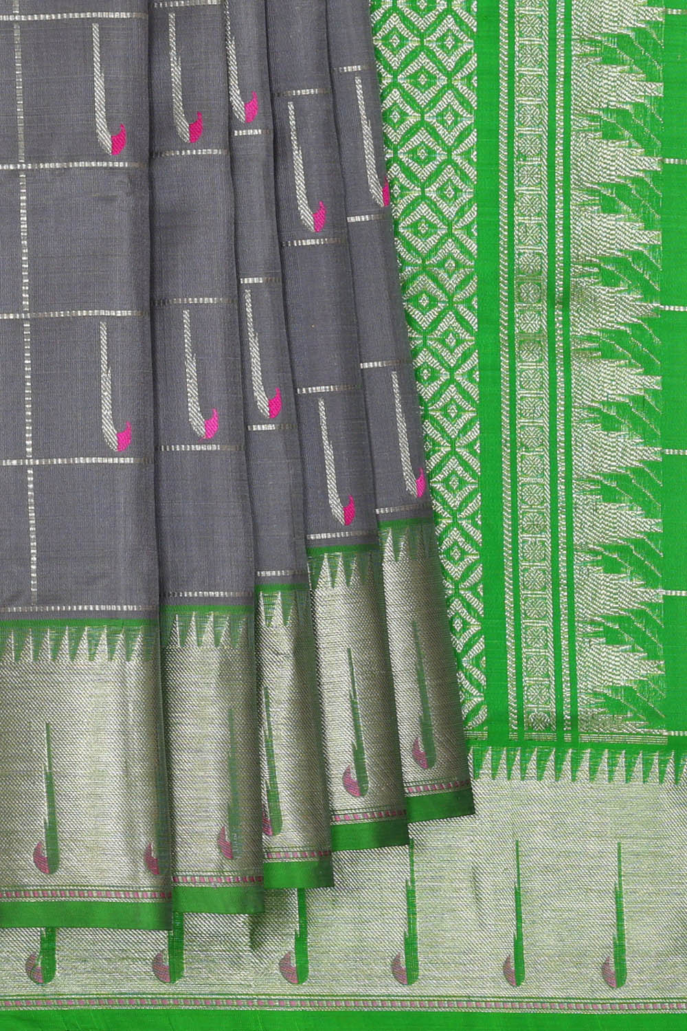 Image of Venkatagiri Silk Grey Saree