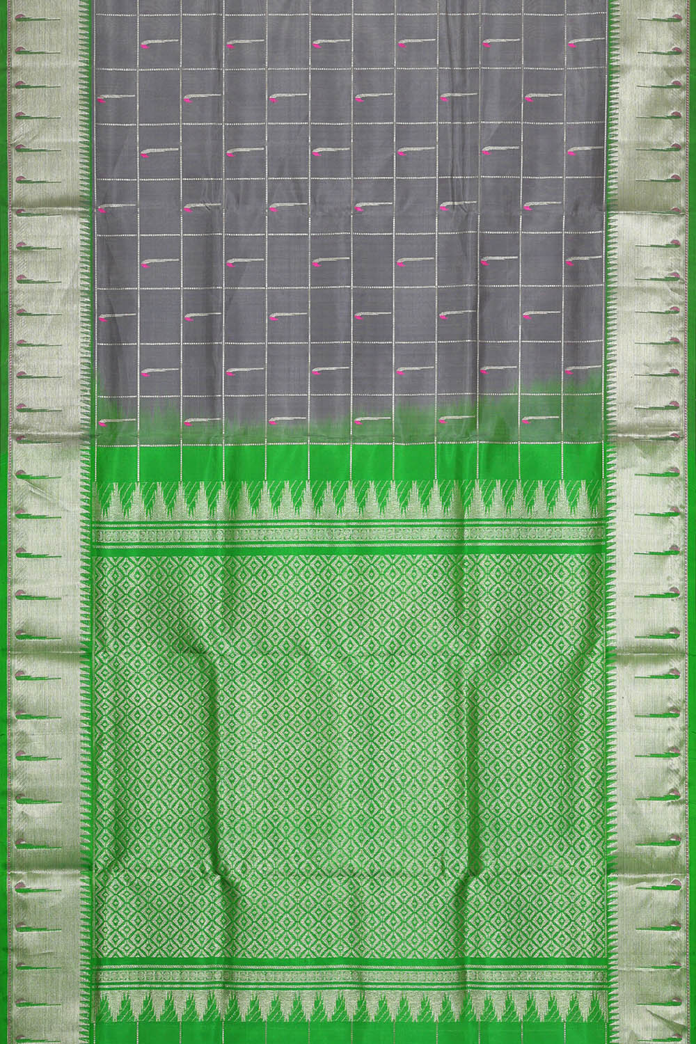 Image of Venkatagiri Silk Grey Saree