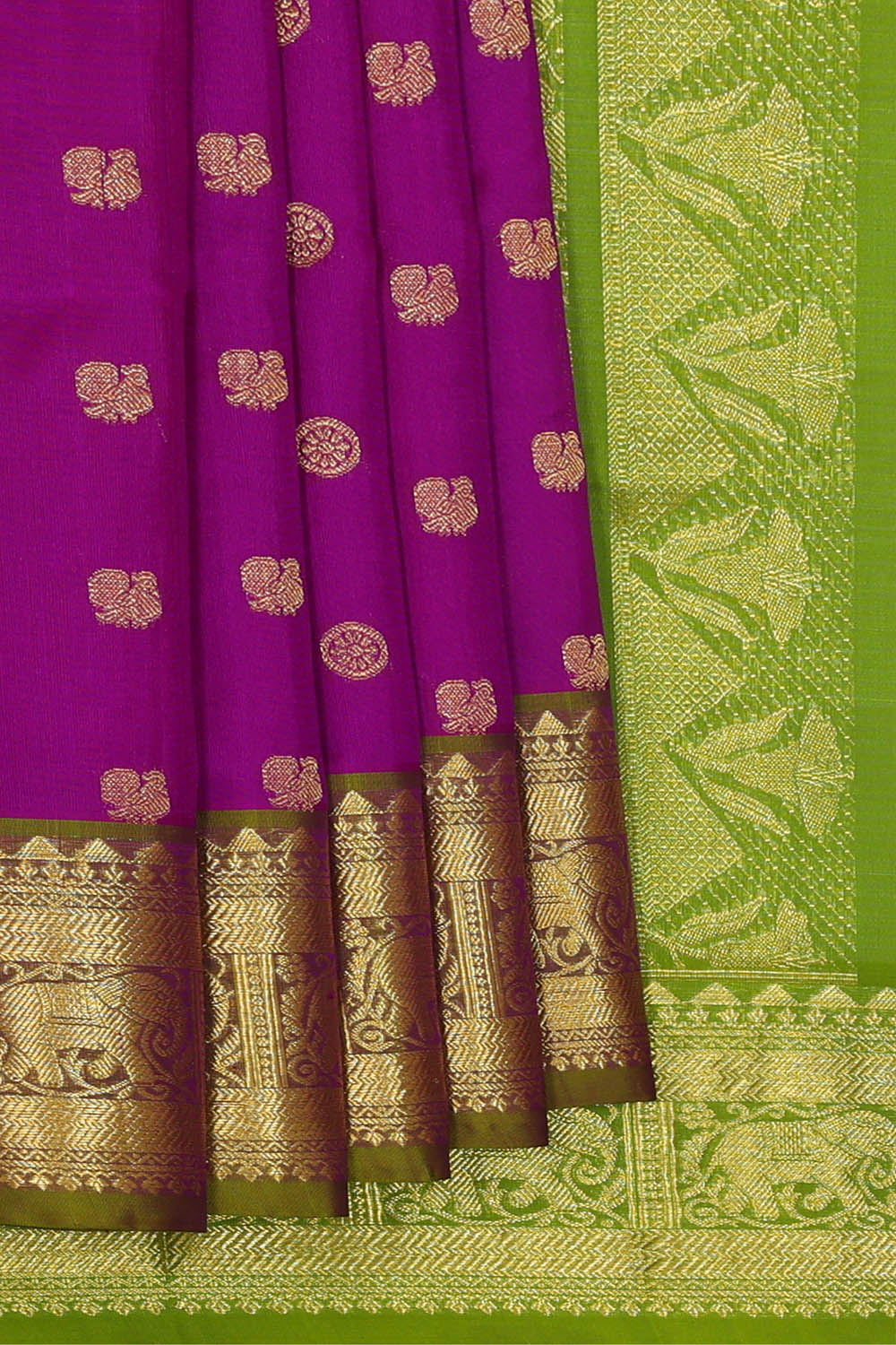 Image of Venkatagiri Silk Violet Saree