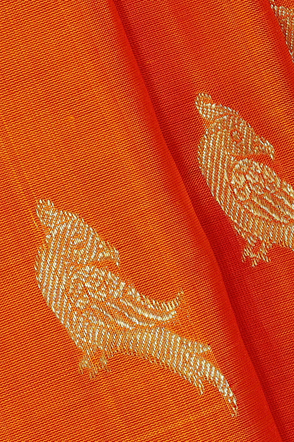 Image of Venkatagiri Silk Orange Saree