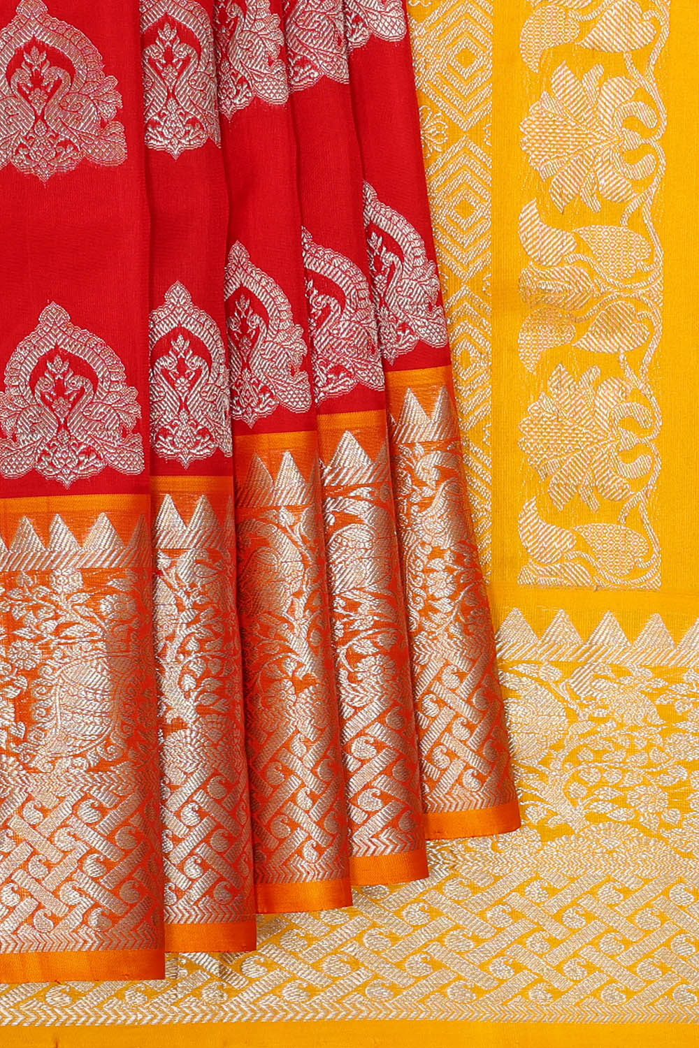 Image of Venkatagiri Silk Red Saree