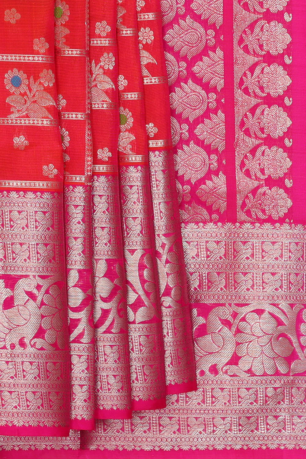 Image of Venkatagiri Silk Red Saree