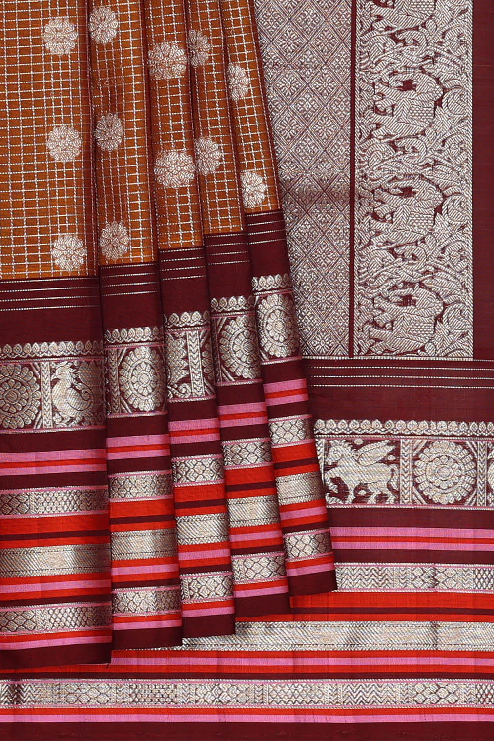 Image of Venkatagiri Silk Brown Saree